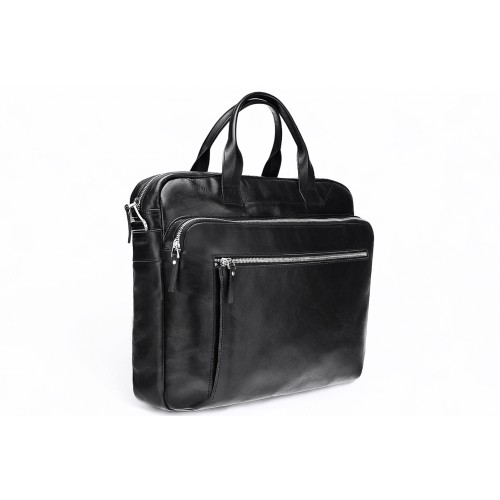 Кожаный портфель-сумка A4 701 BL-0-1BR_NIC